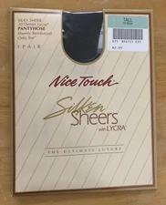 Nice Touch Silken Sheets Pantyhose Tall Off Black Reinforced Only Toe 20 Denier 