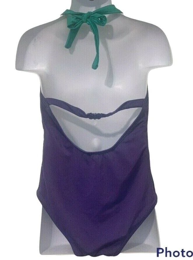 Gymboree Girls One Piece Halter Swimsuit Size S 5-6 Floral Kitten Face  - Image 3 of 4