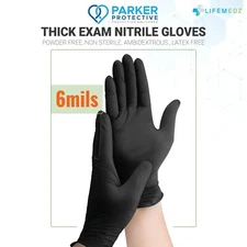 Thick Exam Nitrile Gloves - 4 & 6 mil - M,L,XL |Case of 1000, Powder-Latex Free 