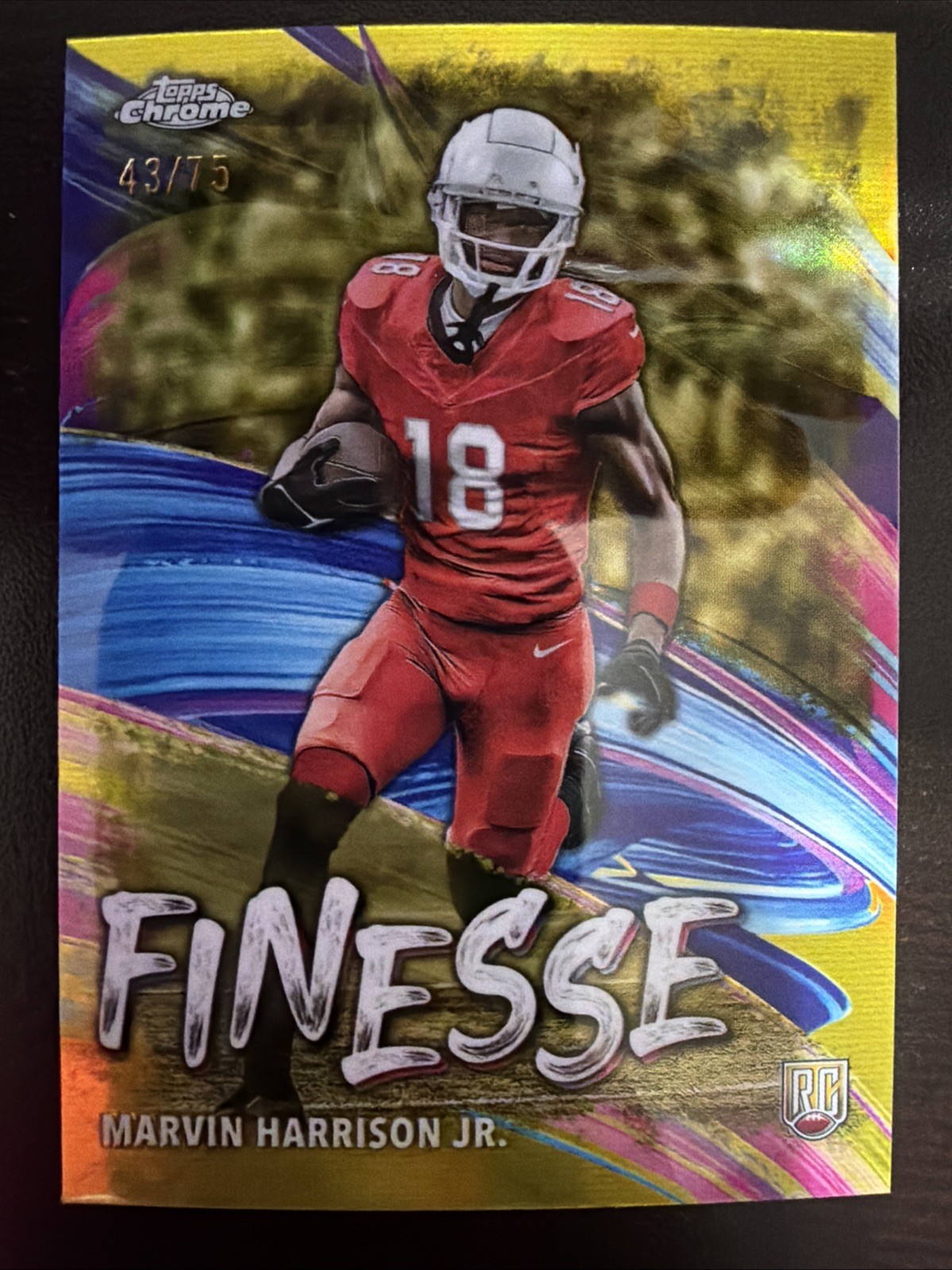 Marvin Harrison Jr. Topps Chrome Finesse #F5 Yellow Refractor