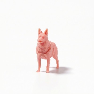 Deutscher Hirte Figur mit Geschirr Realistische Tierfigur Sammlerstück