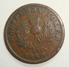 '1840' PROVINCE OF NOVA SCOTIA CANADA THISTLE VICTORIA HALF PENNY TOKEN COIN