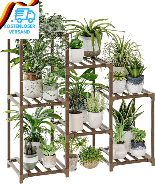Bamworld PflanzenstäNder BlumenstäNder Pflanzenregal Indoor Outdoor FüR 7 Etagen-image