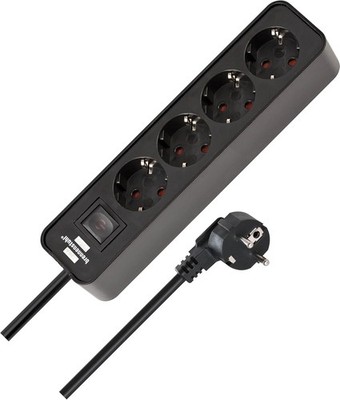 Brennenstuhl Ecolor Steckdosenleiste 4-Fach 1,5m Kabel schwarz