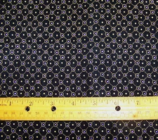 1 yard of Quilting Treasures PURPLE & GOLD DOTS on BLACK 100% COTTON FABRIC