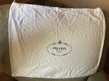 Vintage PRADA White Ivory Cotton Flannel PRADA MILANO Dustcover Bag 19x23