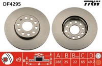 2X Bremsscheibe TRW DF4295 FüR Audi VW A3 Seat Skoda Touran Golf Caddy EOS Leon