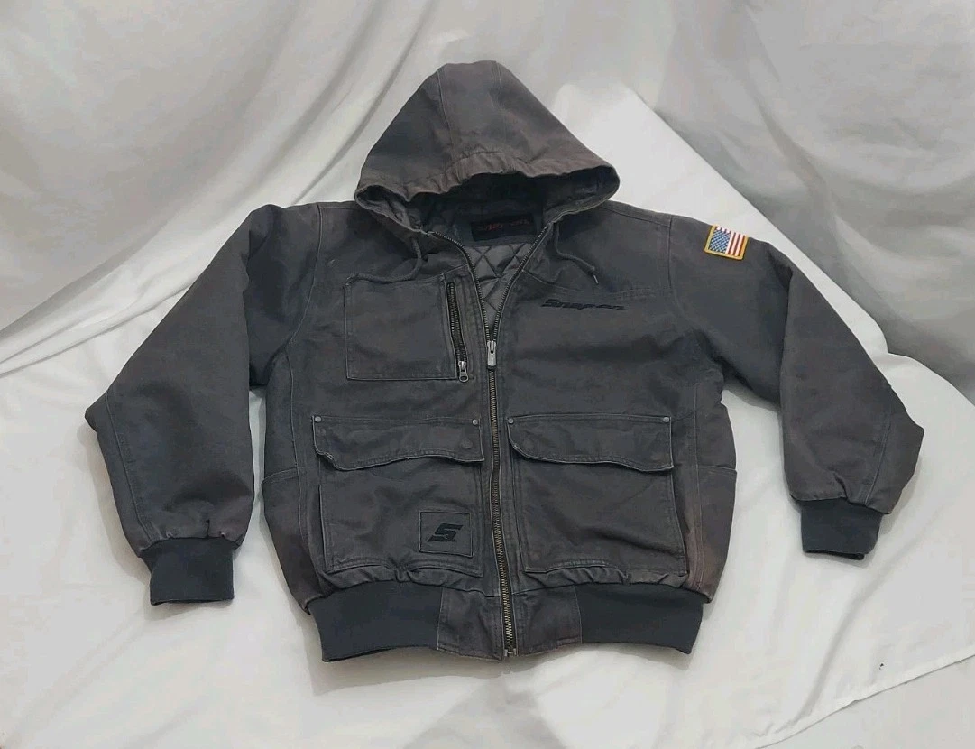 Snap-on フード付きジャケット 黒　サイズＬ SNAP ON TOOLS 2025 Adams Padded Black Beauty Jacket Mens 3XL - Zip