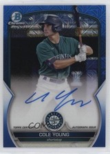 2023 Bowman Chrome Prospect Mega Box Blue Refractor /150 Cole Young Auto 0q3g
