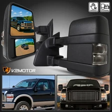 Fits 1999-2016 Ford F250 F350 SuperDuty Manual Towing Mirrors+Smoke Signal Lamps