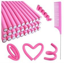 30PCS 9.45" Flexi Rods Curlers Set for Short and Long Hair, No Heat Foam Rollers