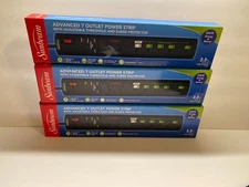 Lot of 3 Sunbeam Advanced 7 Outlet Power Strip New