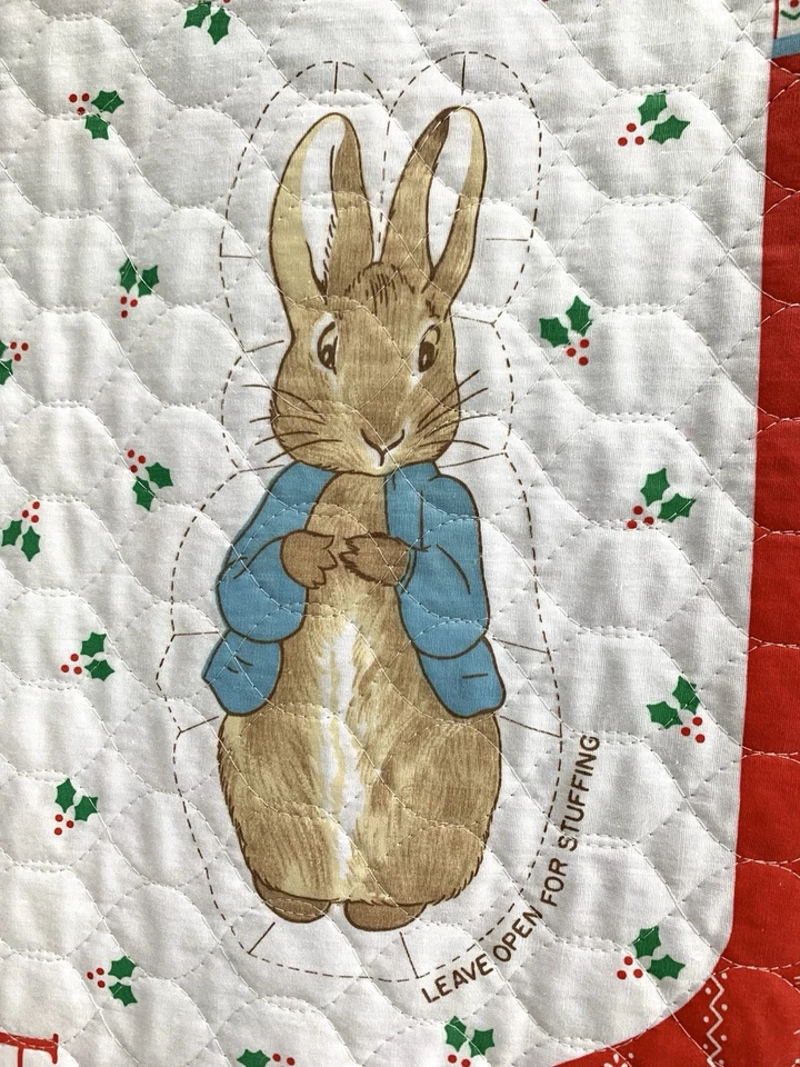 Lote de 4 paneles de tela acolchados Beatrix Potter 1985 incl. relleno Peter Foto 3 de 4