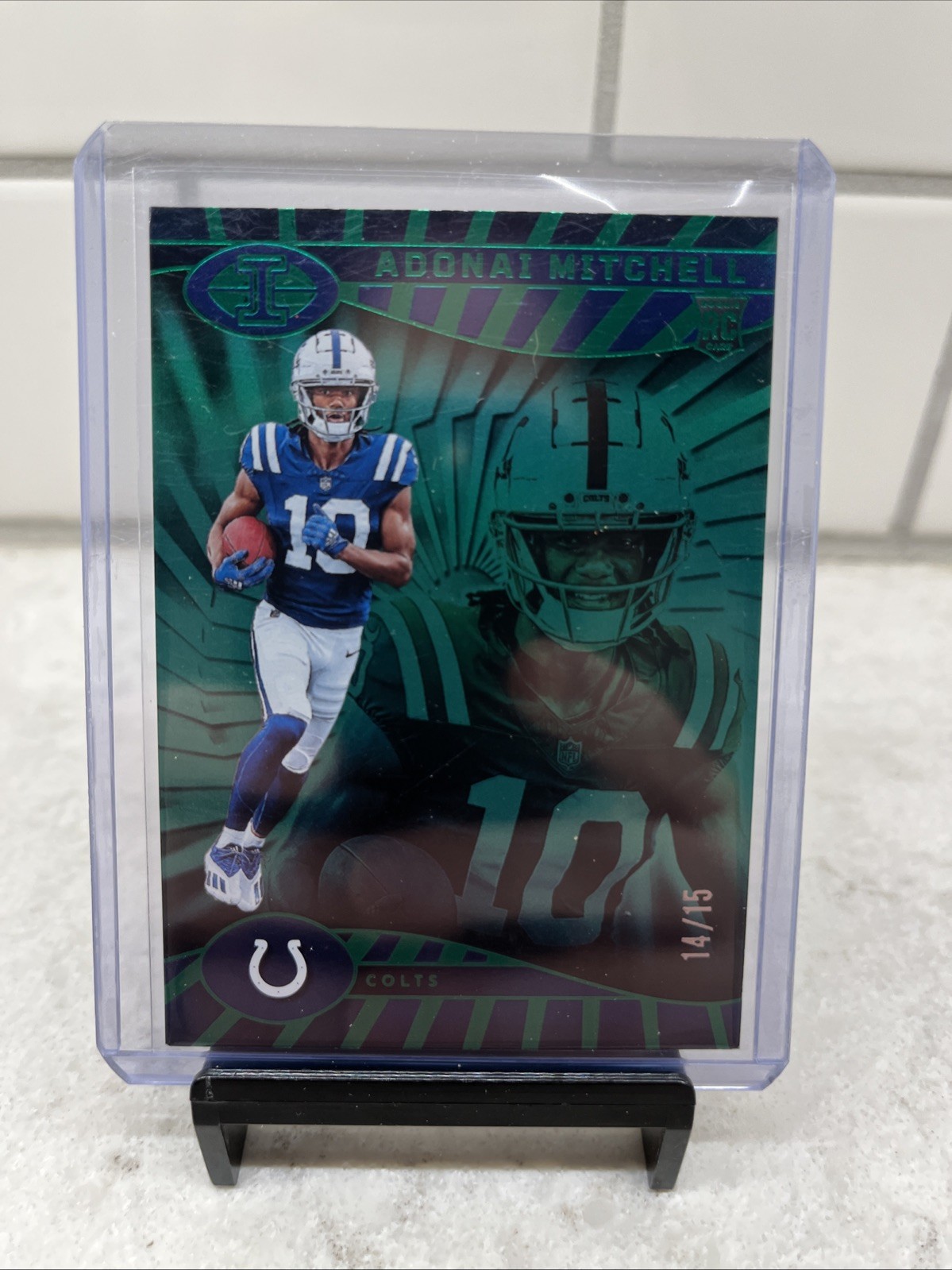 2024 Panini Illusions - Adonai Mitchell #36 Trophy Collection Emerald /15 (RC)