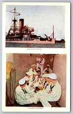 Vintage Monitor Puritan Navy Postcard Sailors Playing Cards