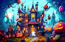 1000 Piece Halloween Horror Haunted House Puzzle,Perfect for Adults,Holiday Gift