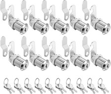 Cabinet Cam Locks Keyed Alike, 1-1/8'' Fits on 7/8'' Max Door Thickness, Secure
