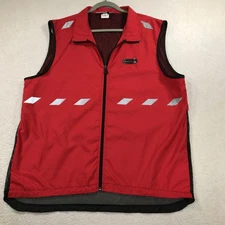 Sugoi Cycling Vest Jacket Men XL Red Zip Up Light Windbreaker Mesh Back VTG