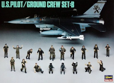 1:48 Hasegawa U.S. Pilot Ground Crew B Ha36005 Kit HASX48-5 Modellino - Photo 1/2