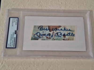 Mickey Mantle Signed & inscribed WITH SIGNING TICKET STUB on back PSA/DNA #7891 - Image 1 of 3