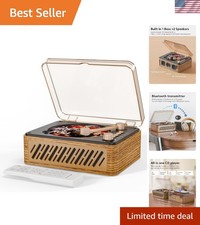 CD Player Music Box with Bluetooth Nostalgic Retro Portable CD Players for Ho...