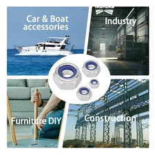 222Pcs Metric Lock Nuts Assortment Kit, 304 Stainless Steel Locknuts, Nylon I...