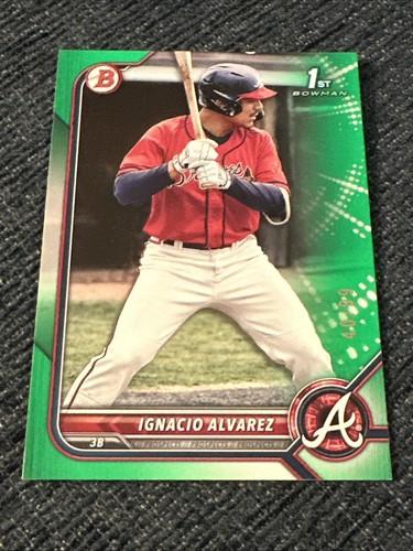 Ignacio Alvarez 2022 Bowman #BD-125 Green 1st Bowman 40/99 Braves-MLB