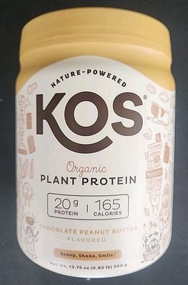 Organic Protein Powder  Chocolate Peanut Butter 13.75 Oz By Kos.