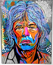 Mick Jagger Original Abstract pop art painting By NYC Artist Ghost 30x24
