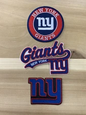 Set Of 3 New York Giants Embroidered Iron On Patches 2.5”-3”