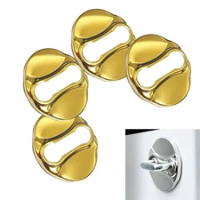 4x Polished Gold Stainless Door Latch Striker Cover Fits Genesis 4D Veloster