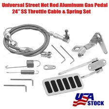Universal Street Hot Rod Aluminum Gas Pedal24 Ss Throttle Cablespring Kit Usa