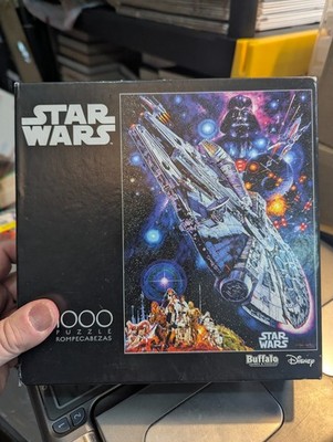 STAR WARS MILLENNIUM FALCON 1000 pc Puzzle + POSTER by BUFFALO DISNEY UNCOUNTED