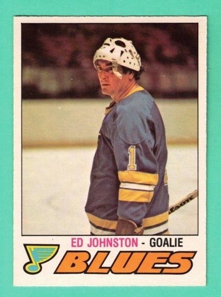 (1) ED JOHNSTON  1977-78 O-PEE-CHEE  # 276 BLUES  GOALIE EX-MT  (L8398)