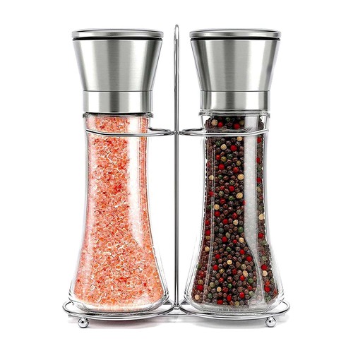 Willow & Everett Salt and Pepper Grinders - Set of Premium Stainless Steel
