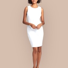 NWOT Tommy Hilfiger Women’s Textured Sleeveless Sheath Dress White Size 12