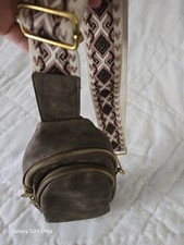 Brown Women's Sling Bag Gold Hardware Adjustable Strap Patterned Classic