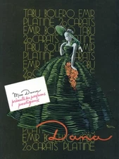 1947 Dana Perfume Vintage Print Ad - Miss Dana - Facon Marrec Art - Green Dress
