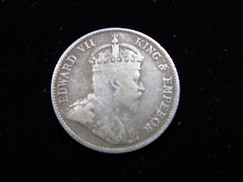 HONG KONG BRYTYJSKI 10¢ centów 1904 Srebrna moneta Król Edward VII 香港 Ładna 1412 # Moneta pieniężna - Zdjęcie 1 z 2