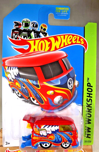 Volkswagen Kool Kombi 2014 Hot Wheels #201 HW taller garaje rojo con blanco 5 velocidades