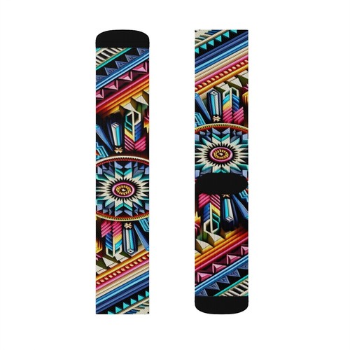 All Over Print Adult Socks 3D Southwestern Navajo Print Native American Aztec - Picture 4 of 9