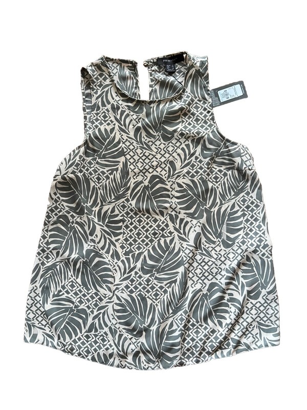PRIMARK - Palm Leaf Print, sleeveless Blouse / top, size 2 - NWT