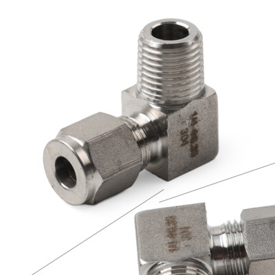 Compression Tube Fitting 1/4 PT x 1/4'' OD Coupling Adapter 304 Stainless Steel