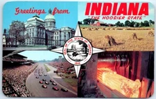 Postcard - Greeting from Indiana "The Hoosier State" - Indiana