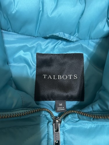 Talbots Women Teal Full Zipper Quilted Down Insulated Puffer Vest Size Medium - Picture 5 of 8
