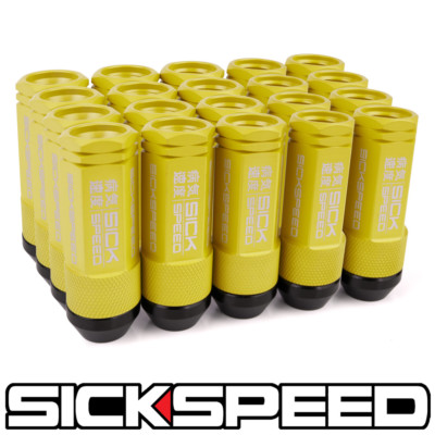 SICKSPEED SS13331 20pc Neo Chrome Spike Lug Nuts – 12x1.25, 5.5” Long Extended Steel