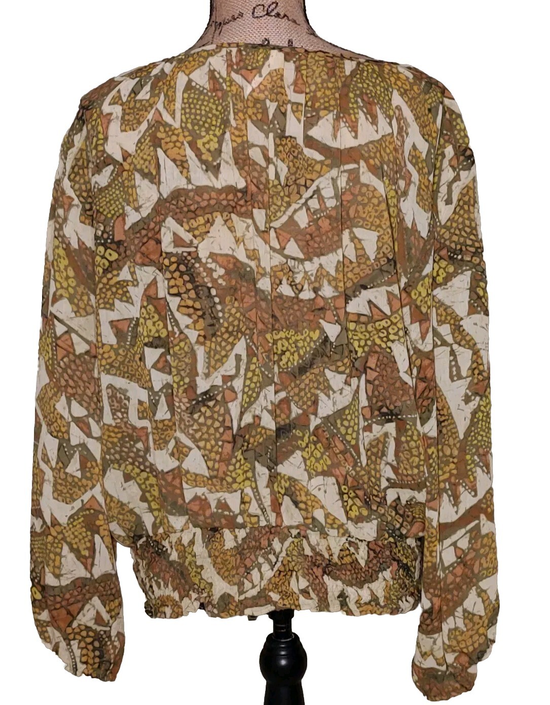 Ruby Rd. - Unique Abstract Pattern Green Blouson … - image 3