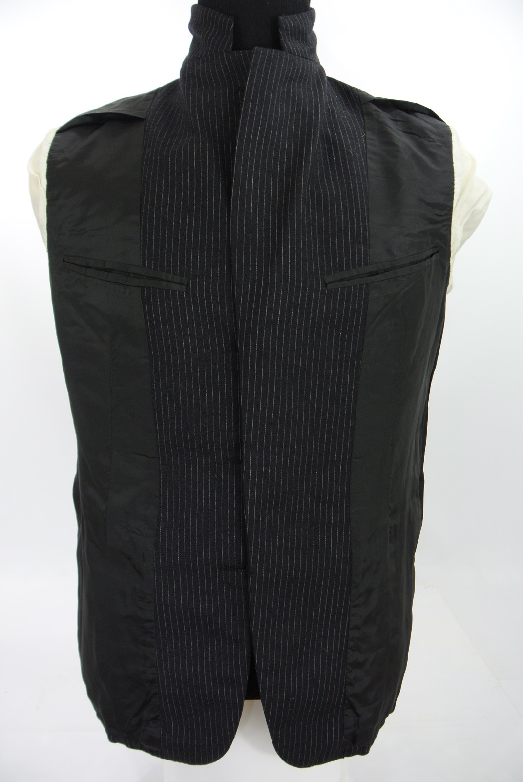 FILA Giacca tuta Strickland Sons Savile Row su misura 3 Btn cappotto sportivo grigio a righe 40 R