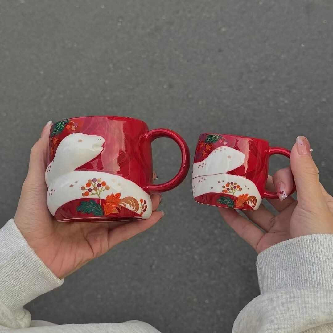 Genuine Starbucks 2025 Year of the Snake Zodiac Mug Set 355+89ml