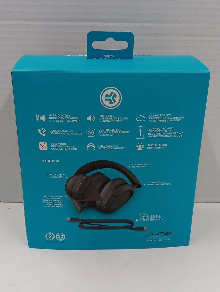 JLAB-JBUDS LUX ANC WIRELESS O/E GRAPHITE IMMERSIVE LAB QUALITY SOUND HYBRID ANC. - Image 2 of 4